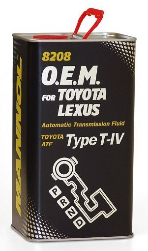 8208 O.E.M. for TOYOTA LEXUS/ ATF T-IV Синтетическая трансмиссионная жидкость АКПП  Toyota Type T-IV 4 Liter Metal